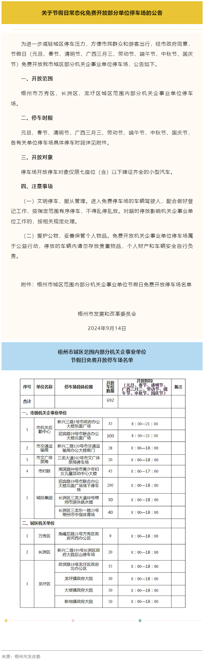中秋節(jié)期間，梧州市城區(qū)這692個(gè)車位可免費(fèi)停放.png